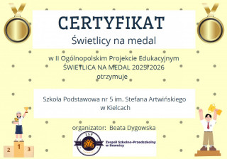  Ogólnopolski Projekt Edukacyjny „Świetlica na medal.” 