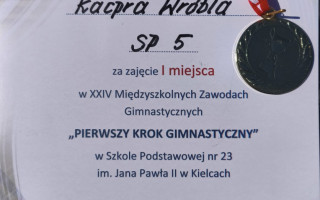 dyplom za Kacpra Wróbla