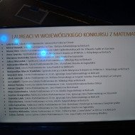 4.	Lista laureatów VI Wojewódzkiego Konkursu z Matematyki – Michał Banasik na II miejscu.