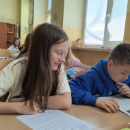 Uczniowie klasy 4a podczas konkursu.