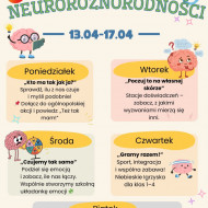 Plakat informujący o wydarzeniach w czasie Tygodnia Neuroróżnorodności
