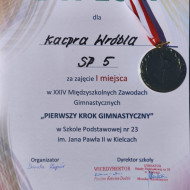 dyplom za Kacpra Wróbla