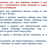 Informacja o projekcie Europa i ja