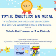 Dyplom " Świetlica na medal" dla naszej świetlicy