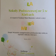 Podziękowania dla naszej szkoły