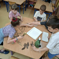 Zajęcia ekologiczne - wykonujemy i ustawiamy poidełka dla owadów.